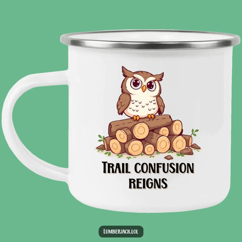 Funny Owl Log Pile Camping Mug - Campfire Contemplation Gift