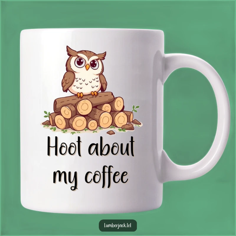 Funny Owl Log Pile Mug - Bewildered Bird Brain Gift Idea