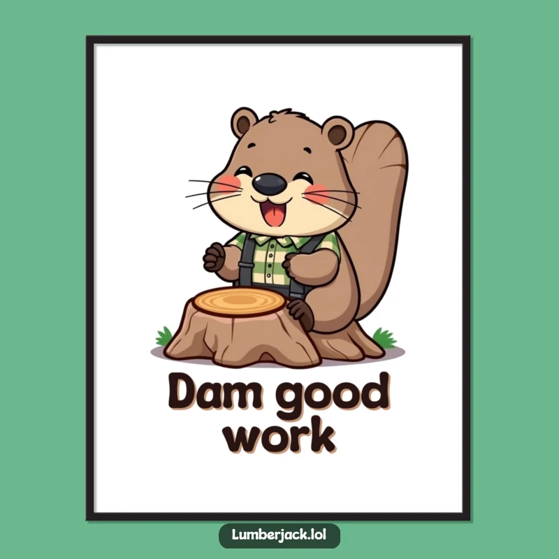 Funny Beaver Builder Poster: Bring Whimsical Charm and Humor to Your Walls