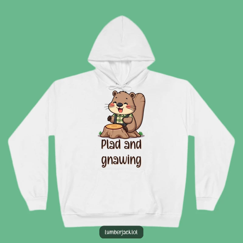 Cozy Funny Beaver Builder Hoodie: Stay Warm with Humorous Lumberjack Vibes
