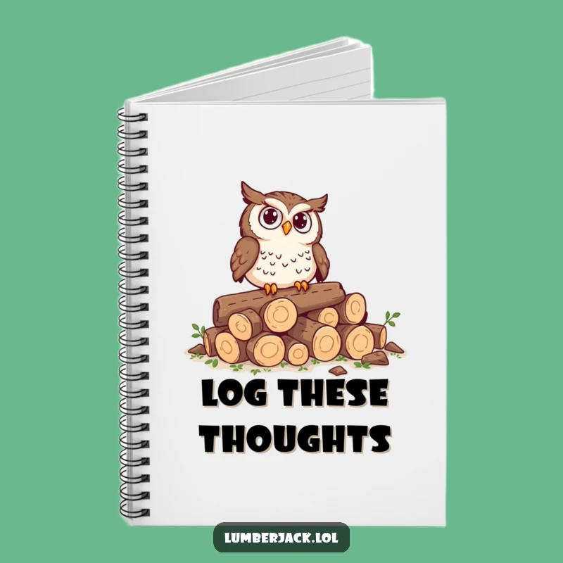 Funny Owl Log Pile Notebook - Journal Your Thoughts with Wisdom