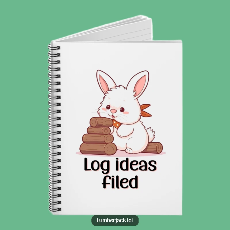 Funny Rabbit Log Stacker Notebook - Journal Your Ideas with Humor